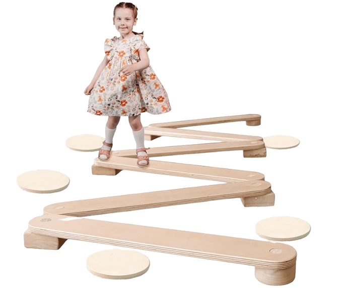 Zigzag Wooden Balance Path for Children
