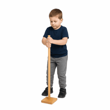 عصا تدريب توازن بقاعدة خشبية